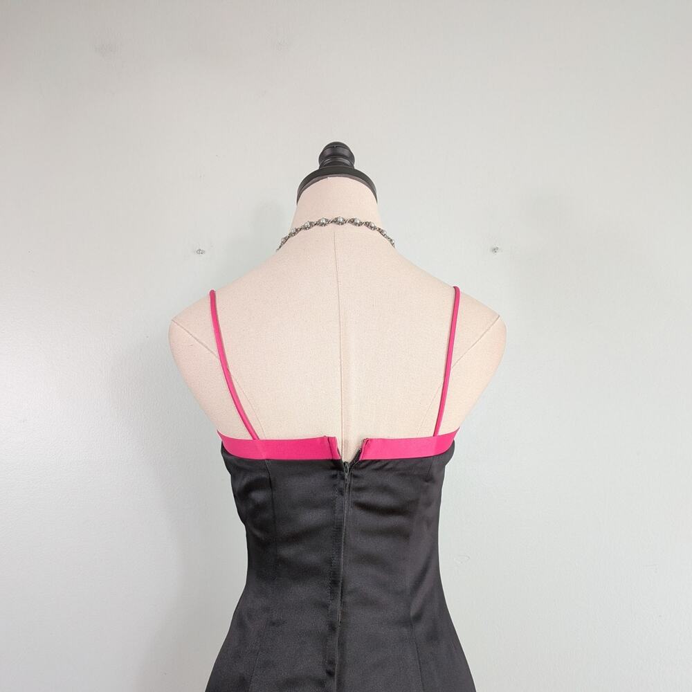 Vintage Morgan Co Prom Dress Maxi Gown 4 Pink Black Y2K Floral Corset Princess - Picture 5 of 14